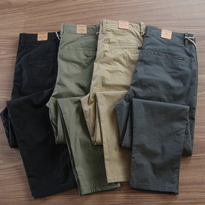 Calça Reta Masculina em Sarja [Kit 4 Unidades]